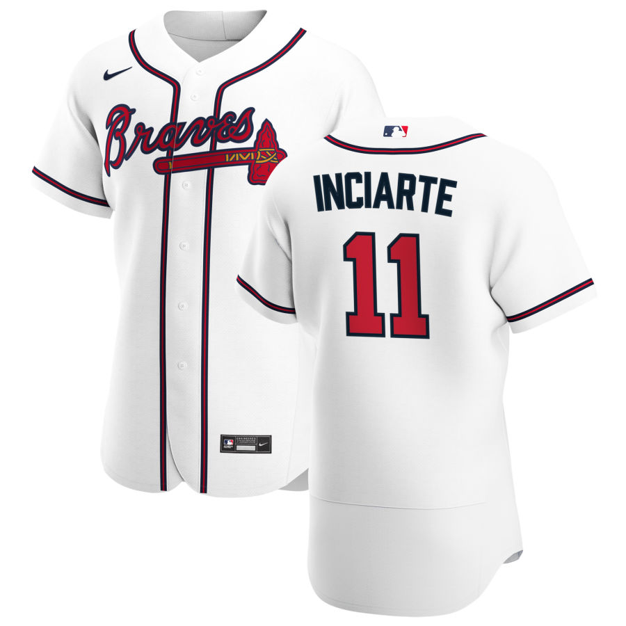 Atlanta Braves #11 Ender Inciarte Men Nike White Home 2020 Authentic Player MLB Jersey->atlanta braves->MLB Jersey